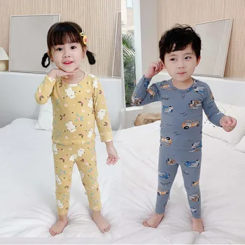 18M-7T Algodón Otoño Niños Pijamas de los Niños ropa de dormir Pijamas Conjuntos de Niñas y Niños, de Algodón de dibujos animados ropa de Dormir Pijamas Ropa de los Niños