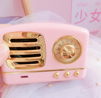 1pc de dibujos animados de color rosa mini wireless bluetooth altavoces de la caja de música para niñas regalos