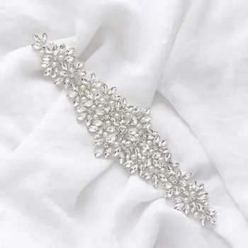 (1PC ) de Novia con cuentas de coser de diamante de imitación de la perla de apliques de hierro en vestidos de novia WDD0404