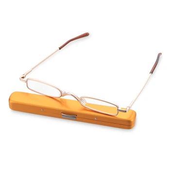 1PC ultra-delgado compacto mini de metal gafas con ligero pesaje de resina lente gafas de presbicia cuidado de la visión + 1.0 ~ + 4.0