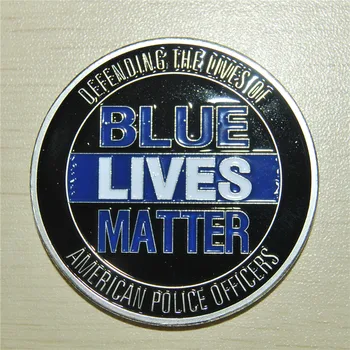 1pcs Azul Vidas Importa la Defensa de la Americana de Agentes de la Policía Reto de la Moneda