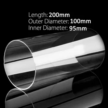1pcs de 200 mm de largo acrílico transparente de plexiglás de fluorita tubo de 100 mm de diámetro exterior 95mm diámetro interior de plexiglás