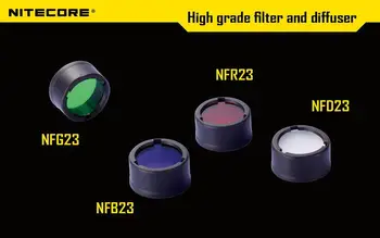 1pcs Nitecore Filtro de Color(22.5 mm) NFB23 NFR23 NFG23 NFD23 adecuado para la linterna con la cabeza de 22.5 mm