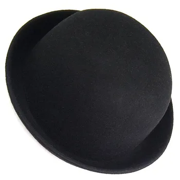 1Piece Melón Sombrero Hongo de Sombrero de Bombín Sombrero Hongo de Sombrero de Fieltro Chaplin Sombrero Sombrero de Montar (Negro)