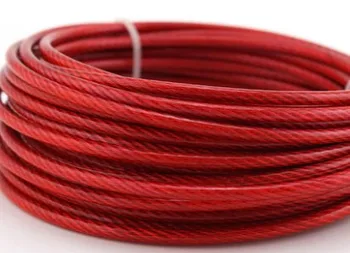 2 MM--de 5MM, 20-120M rojo de PVC recubierto de alambre de acero de cuerda de tender la ropa de efecto invernadero cable colgando clip de cinturón