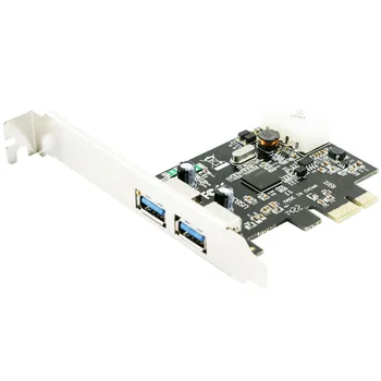 2 Puertos SuperSpeed USB 3.0 PCI-E o PCIE, PCI Express de 4-pin Conector IDE Adaptador usb3.0 Añadir En La Tarjeta De Perfil Bajo