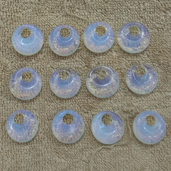 2016 Nuevo de alta calidad de piedra de ópalo gogo donut encantos colgantes de perlas de 18 mm para la fabricación de la joyería Mayorista 12pcs/lote envío gratuito