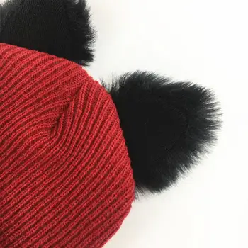 2018 algodón forma de Gato Espesar sombrero de invierno gorro Skullies beanie cap sombrero para niña y mujer 28