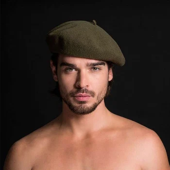 2018 Dualuse Pintor Gorros de lana boina de invierno de los hombres formales de desgaste profesional casual dualuse tapa de alta calidad macho sombrero caliente