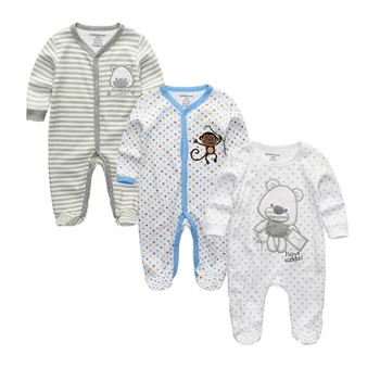 2018 Unisex 2/3pcs/lote de ropa para bebés de 0-12M Pijama Recién nacido Conjunto de Ropa de Bebé de las Niñas Ropa de Bebé Niño Ropa O-Cuello de Roupa de bebe