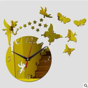 2019 Envío Gratis Nuevo reloj Reloj Relojes de Pared Horloge 3d Diy Acrílico Espejo Pegatinas de Decoración del Hogar Sala de estar