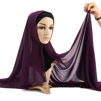 2019 Gasa Suave Musulmanes las Mujeres con Hiyab Instante Pañuelo Islámico Ropa Envoltura Chal Turbante foulard Ready To Wear Árabe Pañuelos en la cabeza