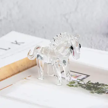 2019 Lindo De Cristal Caballo Miniatura Figuritas De Decoración Del Hogar Accesorios De Cristal Moderno De Los Animales Mejor Regalo Para El Amigo