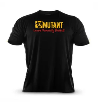2019 Marca de los hombres T-Shirt la Aptitud Slim fit Camisas de manga Corta de Algodón de ropa de Moda de Ocio O-Cuello MUTANTE impreso Camiseta