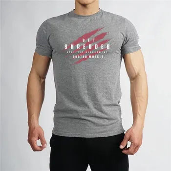 2019 verano de los Hombres T-shirt de algodón de manga Corta t camisa de los gimnasios de Fitness culturismo camisetas Nuevas O-cuello de la Marca de Deportes T-shirt