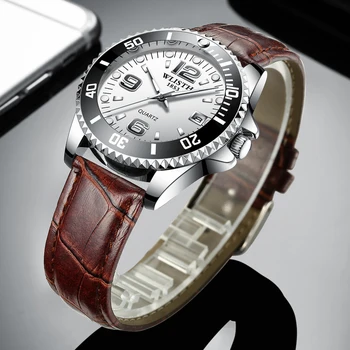 2019 Wlisth de la Marca del Reloj de los Hombres Bisel Giratorio Gmt Cristal de Zafiro 30m Impermeable de Acero Inoxidable de los Deportes de la Moda de Cuarzo Reloj Hombre