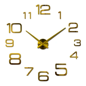 2020 3D Nuevo reloj de Pared Diy Gran Tamaño del Espejo Pegatinas de Pared Reloj Decorativos en Decoración para el Hogar Reloj de Duvar Saati Breve Reloj de la Sala