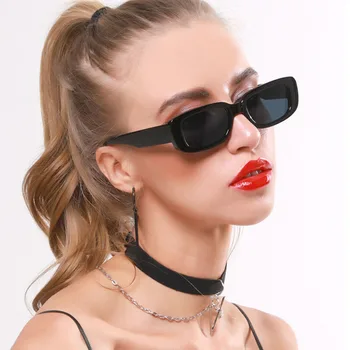 2020 Alta Calidad de los 90 Gafas de sol de la Marca de Lujo de Viajar Pequeño Rectángulo de Gafas de sol unisex Vintage Oculos Lunette De Soleil Femme