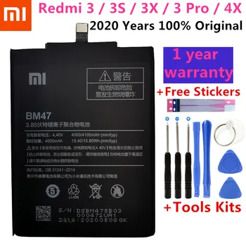 2020 Años, Original XiaoMi Reemplazo de la Batería BM47 de Alta Calidad 4000mAh Para Xiaomi Redmi 3 3 3X 4X / 3Pro Con Herramientas Libres