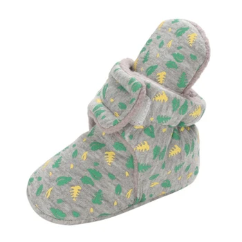 2020 Bebé Niño Niña Calcetines de Niño Zapatos Floral Prewalkers de Inicio de Algodón de Invierno Suave antideslizante Caliente Recién nacido Cuna Shoes17