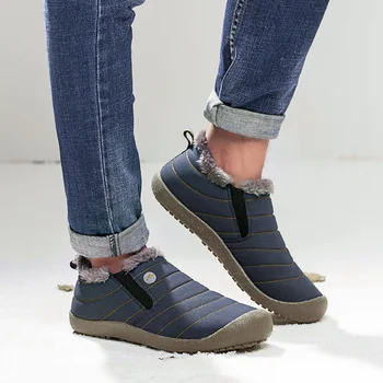 2020 de la moda de invierno de los hombres de botas impermeables y cómodo botas de nieve de piel cálida de invierno botas de tobillo zapatos de los hombres de la luz