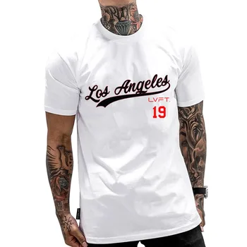 2020 de Verano de Algodón Gimnasio Camiseta Camiseta de Deporte de los Hombres de Manga Corta de Running Camiseta de los Hombres de Capacitación de entrenamiento Tees de la parte Superior del Gimnasio de Deporte T-shirt