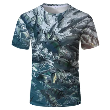 2020 Divertido Fishinger T-Shirt Impreso en 3D pez Espada Camiseta de los Hombres Pescador de la Camiseta de la Ropa de verano fresco juego de pesca