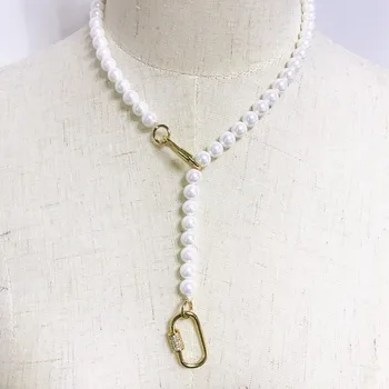 2020 el último diseño de la perla del collar de las mujeres del encanto de la joyería de circón colgante espiral de la hebilla de la multi-capa con la declaración del collar de Bohemia