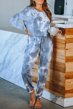 2020 Envío Rápido de Algodón de las Mujeres Pijama Conjunto de la temporada Otoño-Invierno Pijamas de Impresión de ropa de dormir a Casa de Ropa Para las Mujeres la ropa interior Sexy