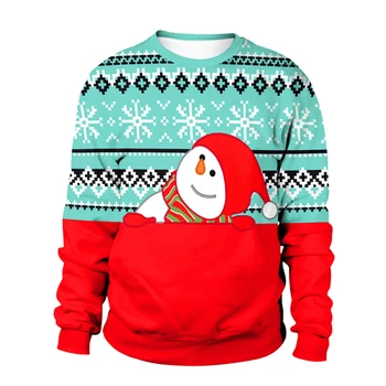 2020 Feo Suéter de Navidad Para regalo de Santa Elf Divertido Jersey de Mujer para Hombre Camisetas y Sudaderas Tops Otoño Invierno Ropa