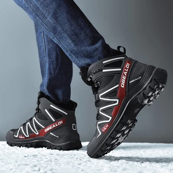 2020 Hombres Botas De Invierno De La Felpa Caliente Botas De Nieve De Los Hombres Casuales De Invierno Salomón Zapatos De Senderismo De Los Hombres Calzado Botas De Tobillo Zapatos De Hombre De 48