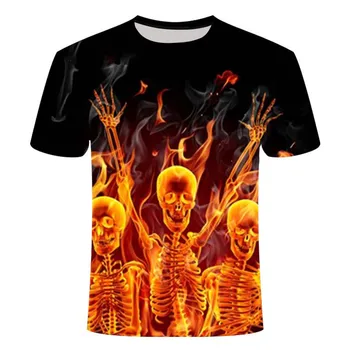 2020 la nueva camiseta de los hombres de alta calidad de moda T-shirt 3D la impresión 3D T-shirt, llama la parte superior de la T-shirt T-shirt T-shirt para los hombres