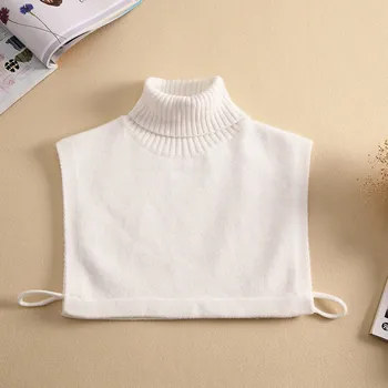2020 Las Mujeres Adultas Falso Collar De La Mitad De La Camisa Suéter De Accesorios De Dama De Cuello Alto De Punto Desmontable Falso Collar De La Solapa De La Blusa Tops