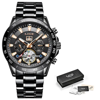 2020 LIGE Nuevo Reloj para Hombre de la Moda de los Relojes de la Marca Superior de Lujo Impermeable Reloj Automático de los Hombres Reloj Mecánico de Relogio Masculino