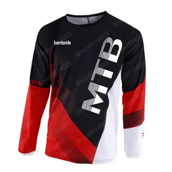 2020 MX Descenso de Enduro Camisetas de Carreras de Bicicleta de Montaña de Ropa MTB DH Camisa Negra y Larga Jersey de Motocross BMX T Camisa de los Hombres