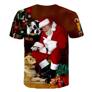 2020 Navidad Camisetas de los Niños de Navidad Robot Camiseta de Niños Niñas Ropa de la Impresión en 3D Divertido Año Nuevo Ropa de Fiesta Camiseta Tops
