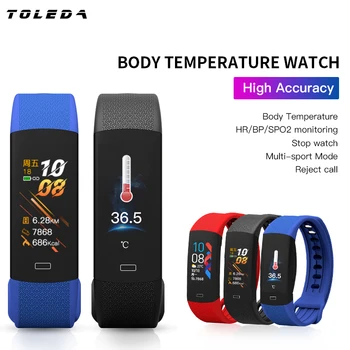 2020 Nueva Banda Inteligente B6W la Temperatura del Cuerpo de Fitness Tracker Presión Arterial Bluetooth Smartwatch Reloj de Pulsera Para Andriod IOS