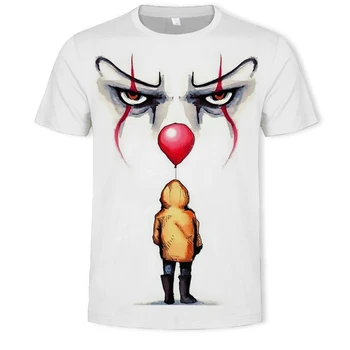 2020 nueva camiseta de Esbozar el payaso Impreso en 3D Camiseta de los Hombres de las mujeres Joker Cara Casual Oneck Macho camiseta de Payaso Manga Corta tops broma