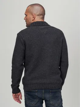 2020 nuevas algodón suéter de cuello en v de los hombres suéter de la moda del color sólido de alta calidad de invierno delgado suéter de los hombres de la marina de los géneros de punto
