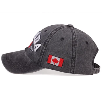 2020 Nuevas CANADÁ en tres dimensiones bordado de la gorra de béisbol de moda de algodón lavado papá sombrero de primavera y verano al aire libre, sombreros para el sol Salvaje tapas