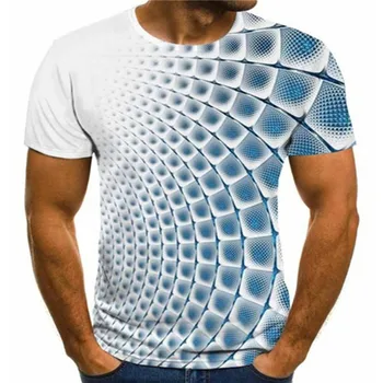 2020 Nuevas tridimensional vórtice camisetas de los Hombres de Verano de la Impresión 3D Casual 3D Camiseta Tops Camiseta XXS-2XL