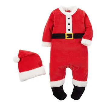 2020 Nuevo de 4-24M de Navidad Ropa de Bebé Peleles Niño de Niñas, Niños Mameluco Hat Cap Conjunto de Santa Claus Bebé Traje Regalos de Navidad