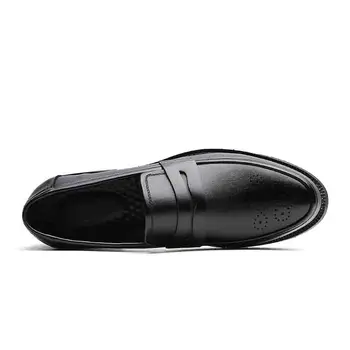 2020 otoño de los Hombres Zapatos de Vestir hechas a Mano de la Vacada de Estilo Paty de Cuero de Zapatos de la Boda de los Hombres Pisos de Cuero de Oxford, Zapatos Formales