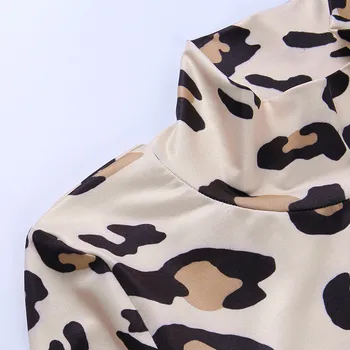 2020 Otoño Invierno de la Moda las Mujeres del Conjunto de Ropa de Leopardo de Impresión de la camiseta de Manga Larga Pantalones de Traje de Dos piezas para Viajar Partido Vacaciones