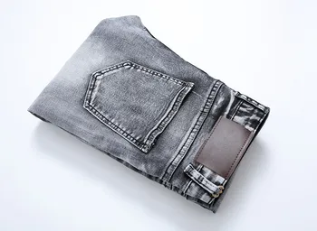 2020 primavera pantalones vaqueros de los hombres de Moda de color gris Recto Diseñador de Mezclilla Skinny Jeans de algodón para hombre de los hombres de Negocios Pantalones tamaño 28-42