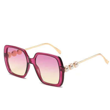 2020 Sexy de Lujo de la Marca de Gafas de sol de las Mujeres de Plástico de la Moda de Nueva Plaza de Gafas de sol de la Perla Gafas de Sol Más el Tamaño de Okulary UV400
