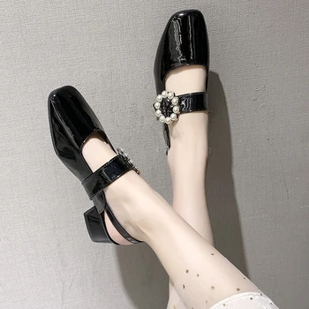 2020 único de los zapatos de las mujeres de primavera y verano nueva versión coreana de las hadas estilo de zapatos de Mary Jane baotou con un presupuesto fijo perla sandalias B842