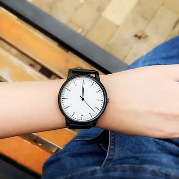 2020gift Enmex hacia atrás reloj de pulsera de diseño creativo inversión de tiempo simple estilo de acero inoxidable casual de cuarzo de moda reloj