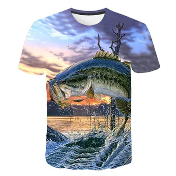 2020Summer 3D Tiburón Feroz Camisetas de niños Azul Pescado de Mar de los niños y las niñas Camisetas de Ensueño Camisetas Nuevo Diseño de Camisetas Tops Dropshipping