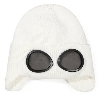 2021 de la Moda de Invierno Bombardero Sombrero con Gafas Cálido Sombrero de Punto para Mujeres Hombres Oído la Tapa de Protección de Niños Adultos Pasamontañas